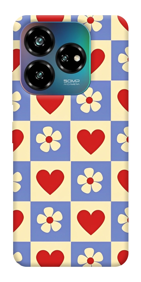 Чехол Сердечки-цветочки для ZTE Nubia V60