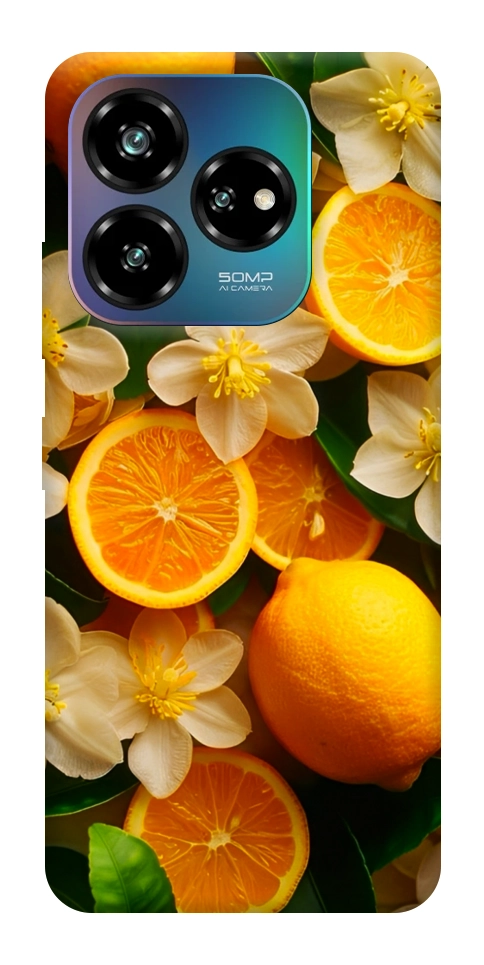 Чехол Лимоны и цветы для ZTE Nubia V60