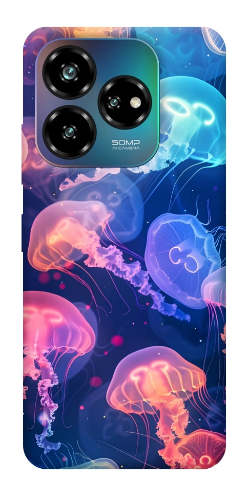 Чехол Neon jellyfishes для ZTE Nubia V60