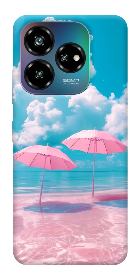 Чехол Розовые зонтики для ZTE Nubia V60