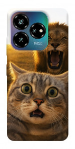 Чохол Shocked cat and lion для ZTE Nubia V60