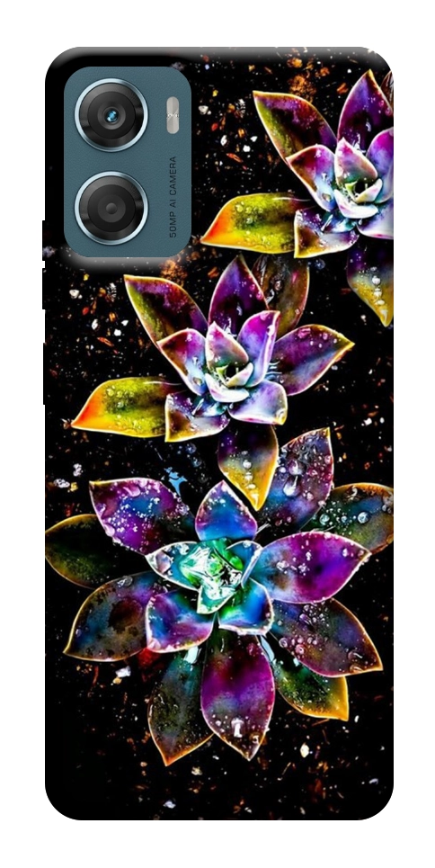 Чехол Flowers on black для Motorola Moto G06