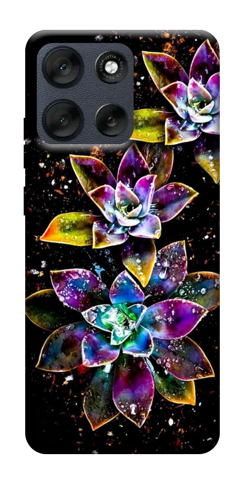 Чехол Flowers on black для Motorola Moto G56 5G