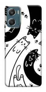 Чехол Черно-белые коты для Motorola Moto G06