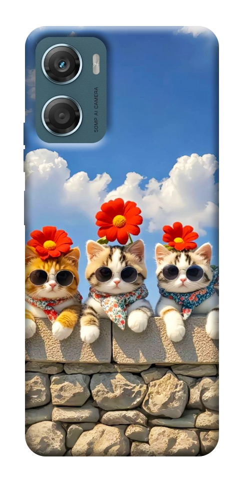 Чехол Flower cats для Motorola Moto G06