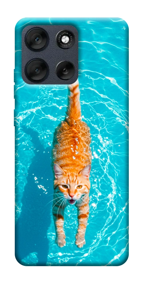 Чехол Cat swimming для Motorola Moto G56 5G