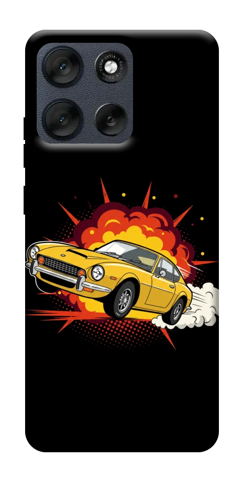 Чехол Retro comics car black для Motorola Moto G56 5G