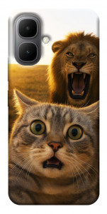 Чехол Shocked cat and lion для Infinix Smart 10