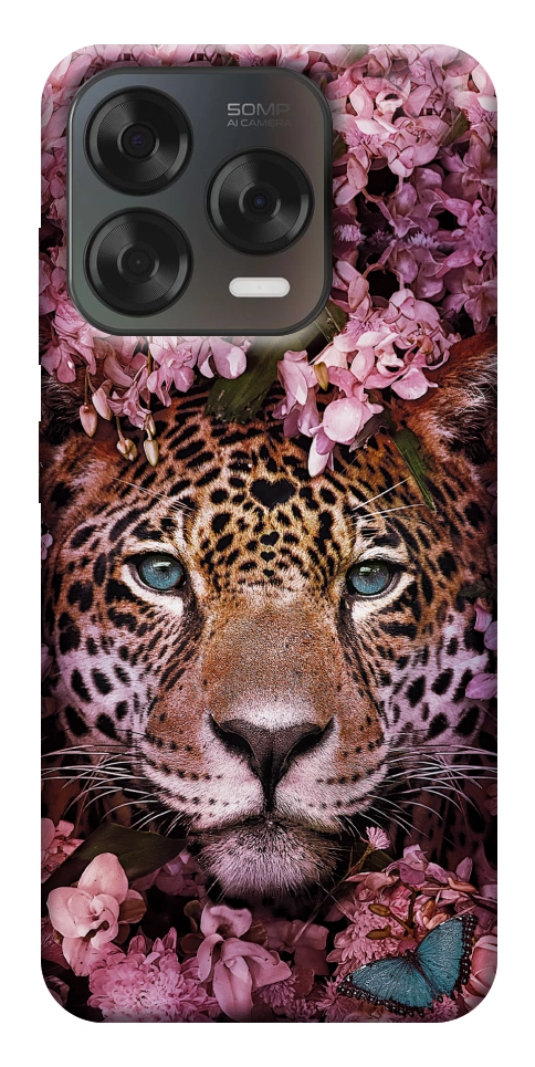 Чохол Леопард у квітах для ZTE Nubia V70 Design