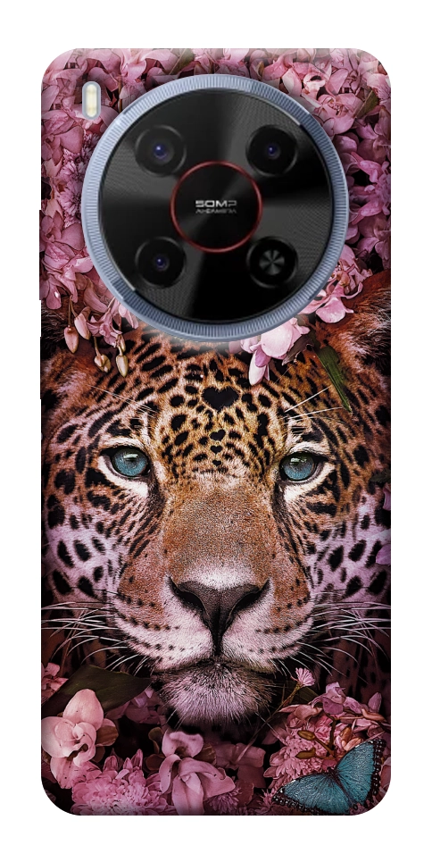Чохол Леопард у квітах для ZTE Nubia V70 Max