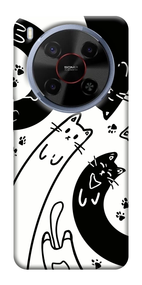 Чехол Черно-белые коты для ZTE Nubia V70 Max
