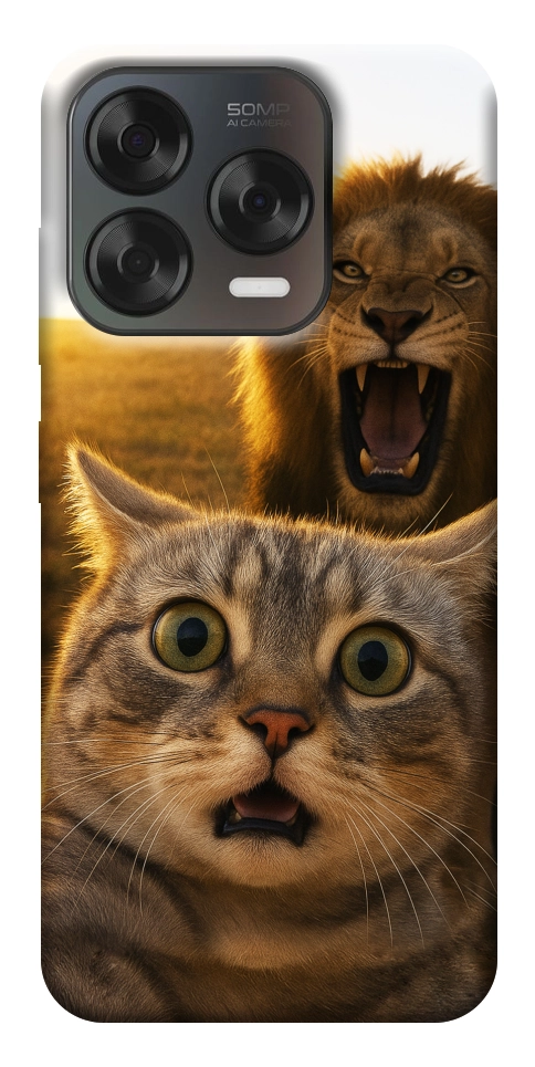 Чохол Shocked cat and lion для ZTE Nubia V70 Design
