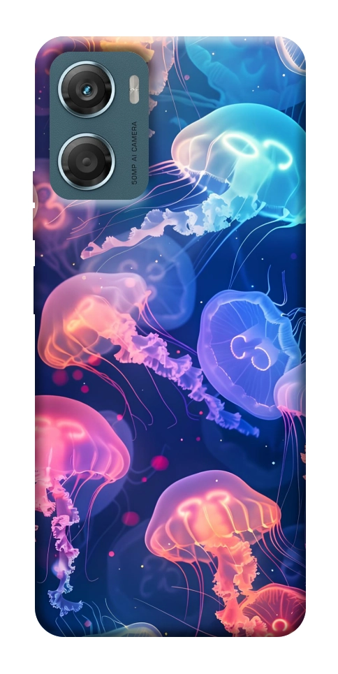 Чехол Neon jellyfishes для Motorola Moto G06