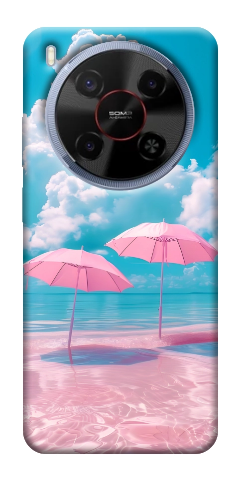 Чехол Розовые зонтики для ZTE Nubia V70 Max
