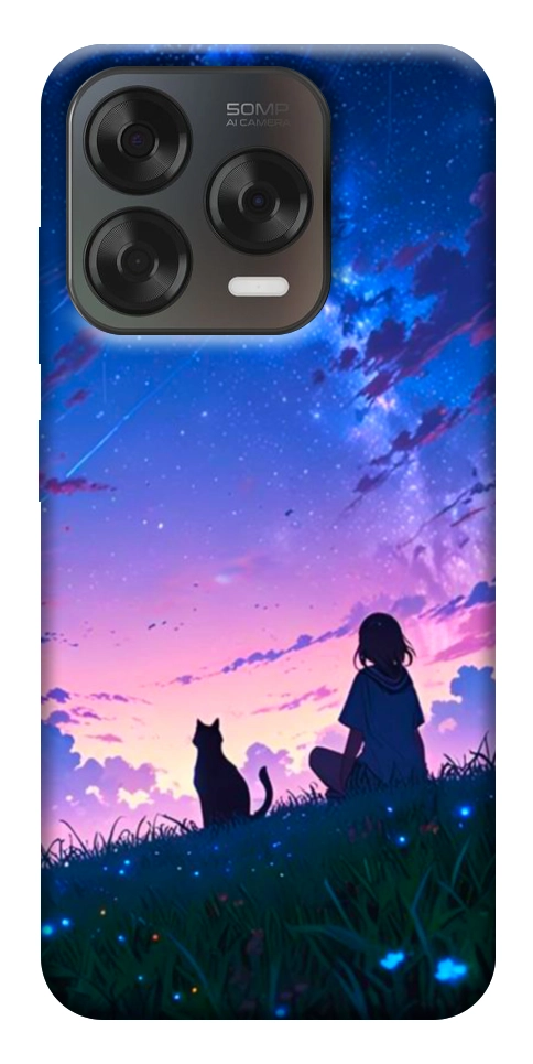 Чохол Space girl and cat для ZTE Nubia V70 Design