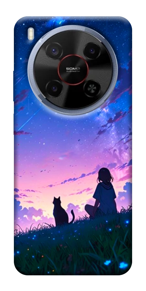 Чехол Space girl and cat для ZTE Nubia V70 Max