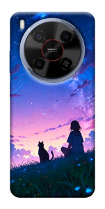 Чохол Space girl and cat для ZTE Nubia V70 Max