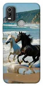 Чехол Beach Horses для Nokia C21 Plus