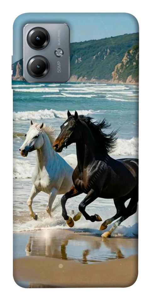 Чехол Beach Horses для Motorola Moto G14
