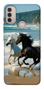 Чехол Beach Horses для Motorola Moto E30