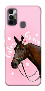 Чохол Horse with flower для TECNO Spark 7