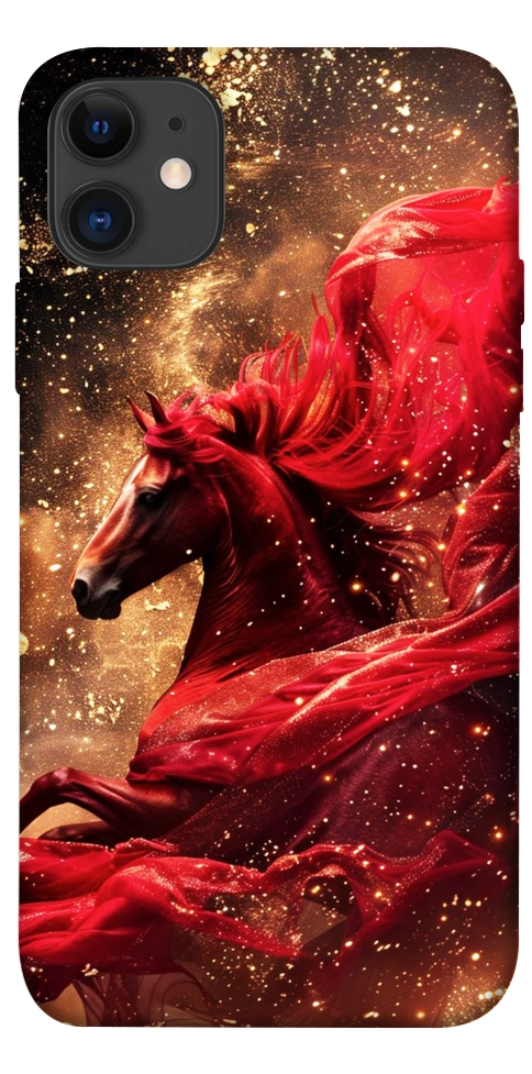 Чохол Red sparkles Horse для iPhone 11