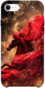 Чехол Red sparkles Horse для iPhone SE (2020)