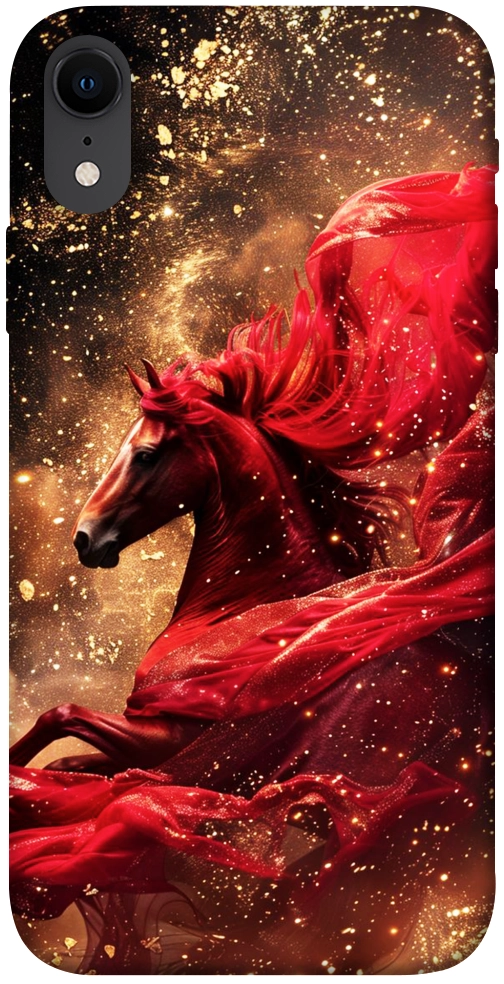 Чехол Red sparkles Horse для iPhone XR