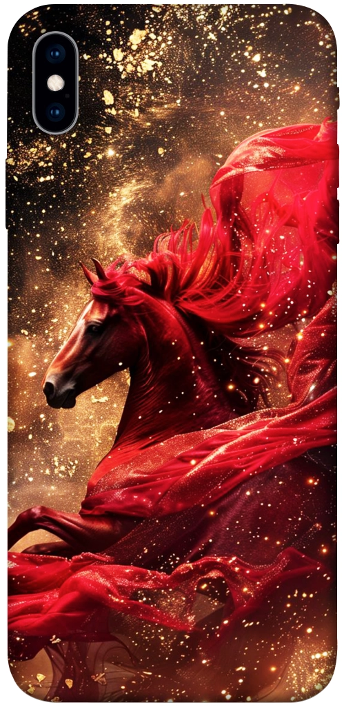 Чехол Red sparkles Horse для iPhone XS Max