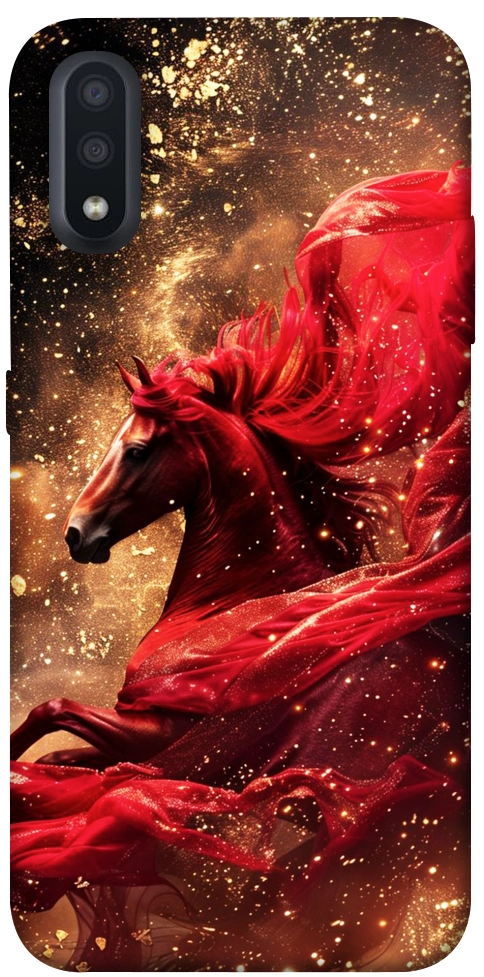 Чехол Red sparkles Horse для Galaxy A01