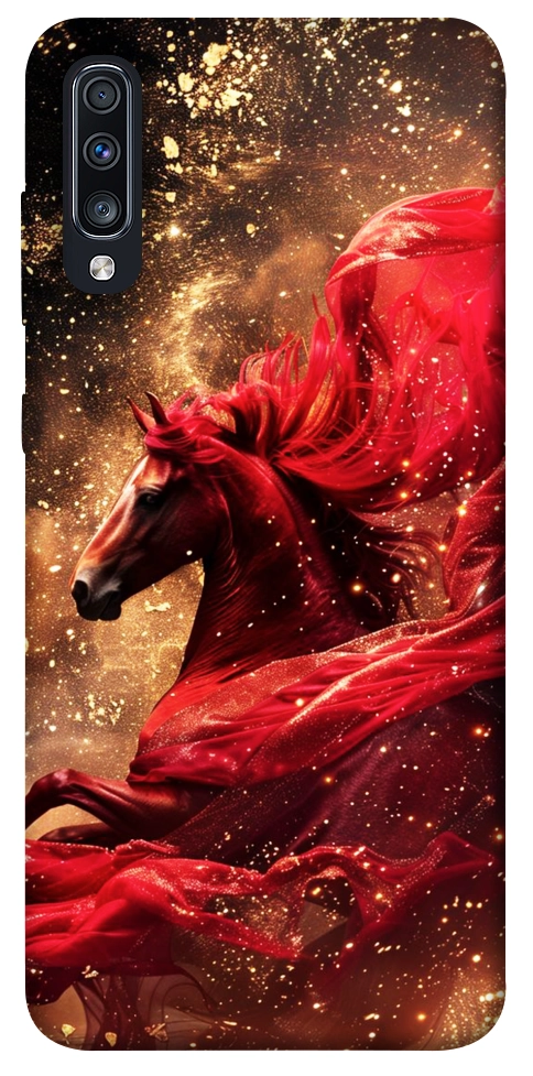Чехол Red sparkles Horse для Galaxy A70 (2019)