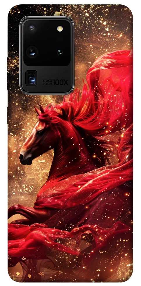 Чехол Red sparkles Horse для Galaxy S20 Ultra (2020)
