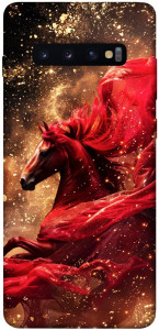 Чехол Red sparkles Horse для Galaxy S10 Plus (2019)