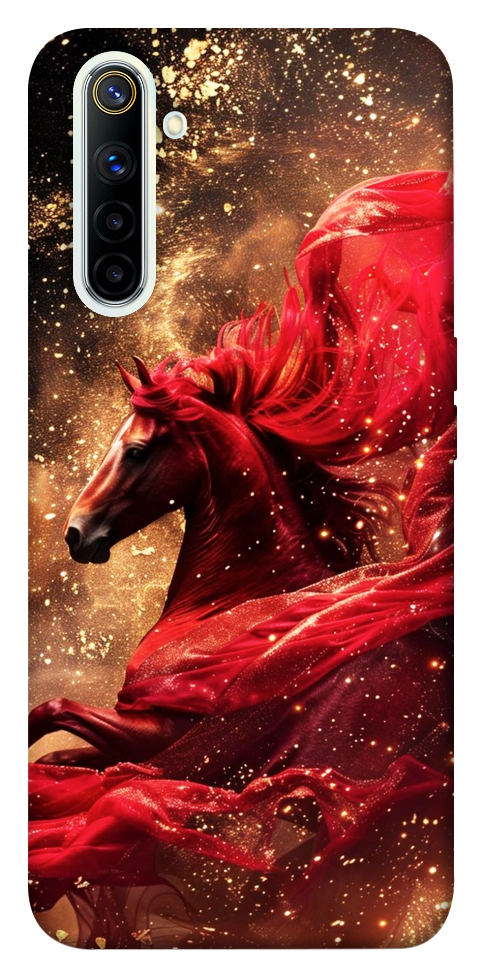 Чохол Red sparkles Horse для Realme 6