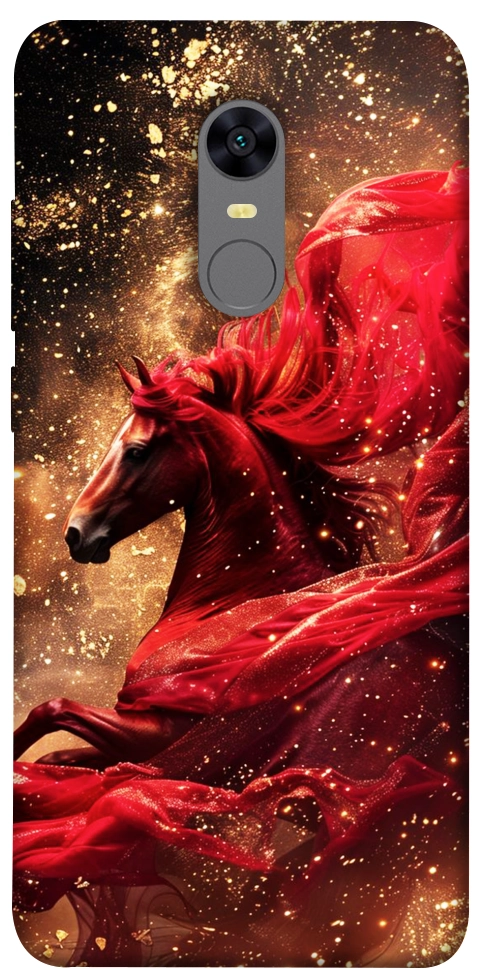 Чохол Red sparkles Horse для Xiaomi Redmi Note 5 (Single Camera)
