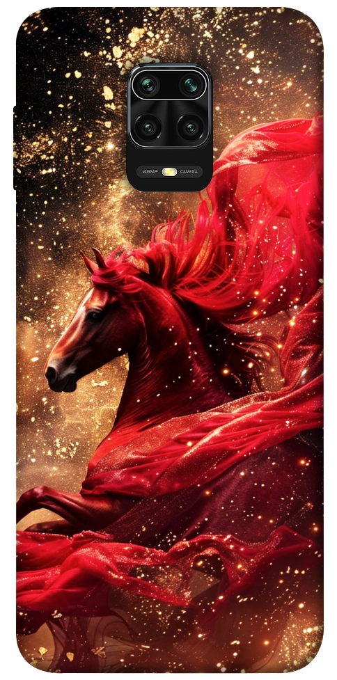 Чехол Red sparkles Horse для Xiaomi Redmi Note 9 Pro