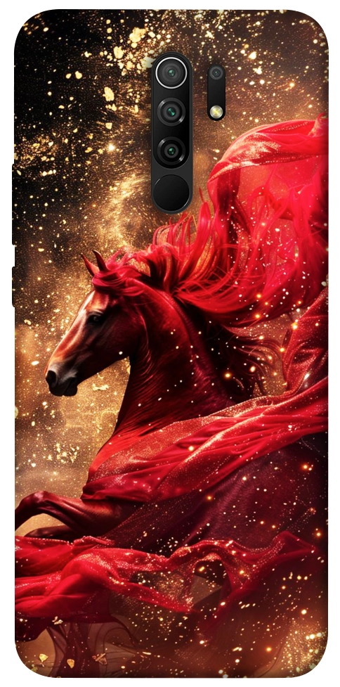 Чехол Red sparkles Horse для Xiaomi Redmi 9