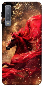 Чехол Red sparkles Horse для Galaxy A7 (2018)