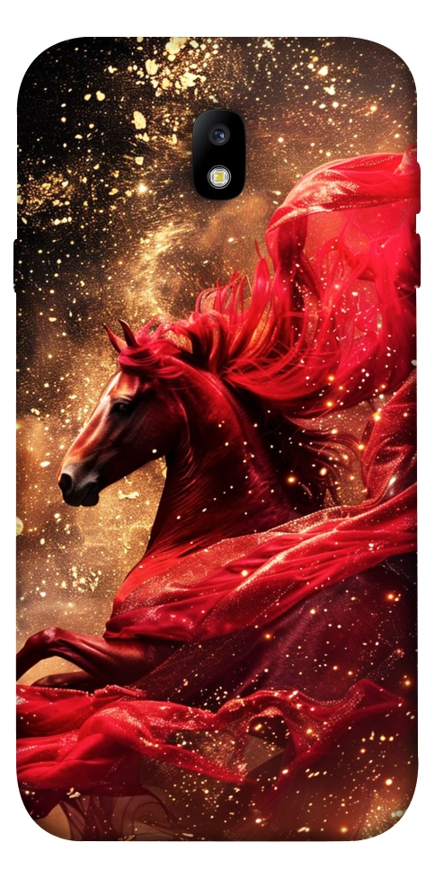 Чехол Red sparkles Horse для Galaxy J7 (2017)