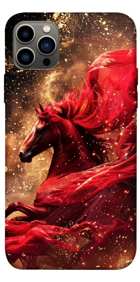 Чехол Red sparkles Horse для iPhone 12 Pro