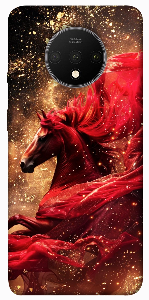 Чехол Red sparkles Horse для OnePlus 7T