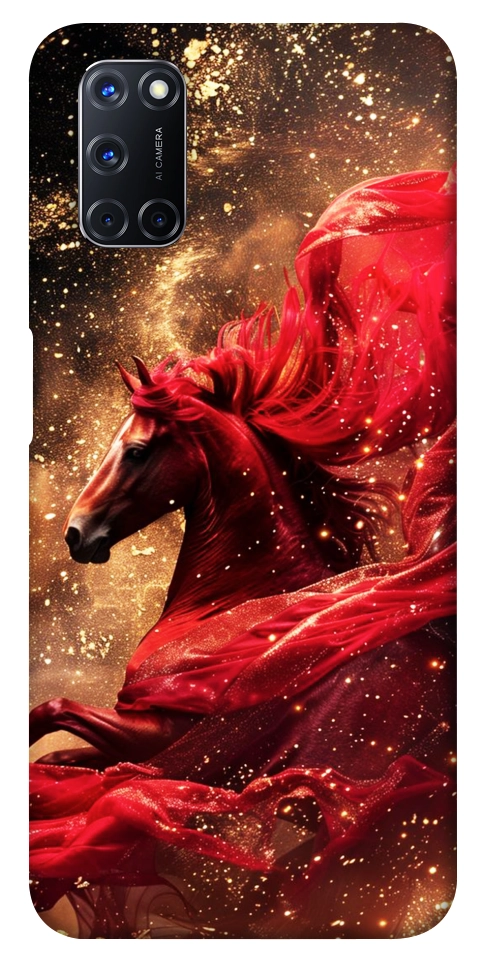 Чехол Red sparkles Horse для Oppo A92