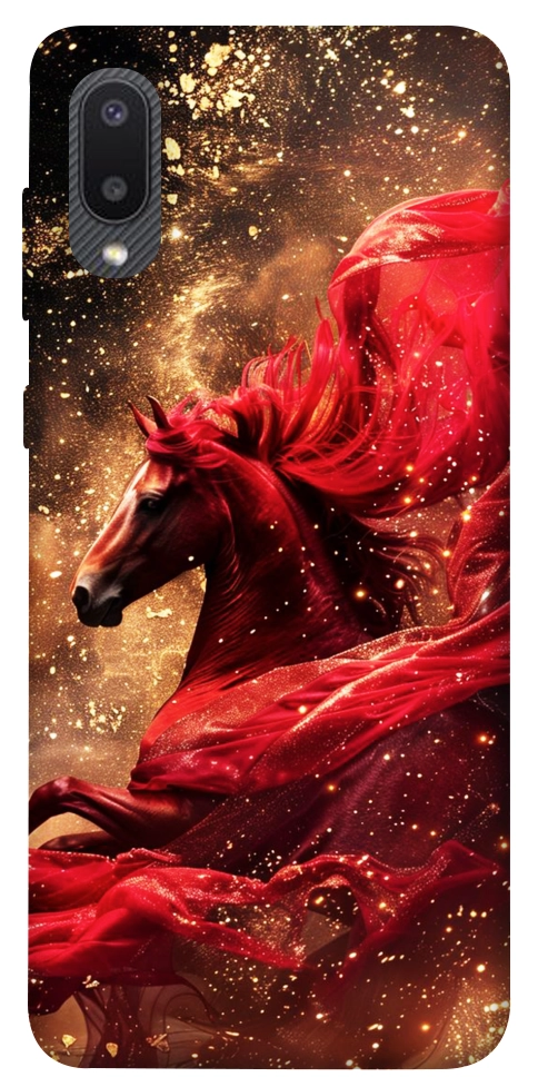 Чехол Red sparkles Horse для Galaxy A02