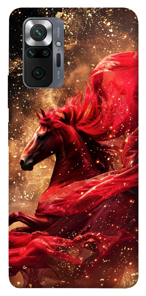 Чехол Red sparkles Horse для Xiaomi Redmi Note 10 Pro