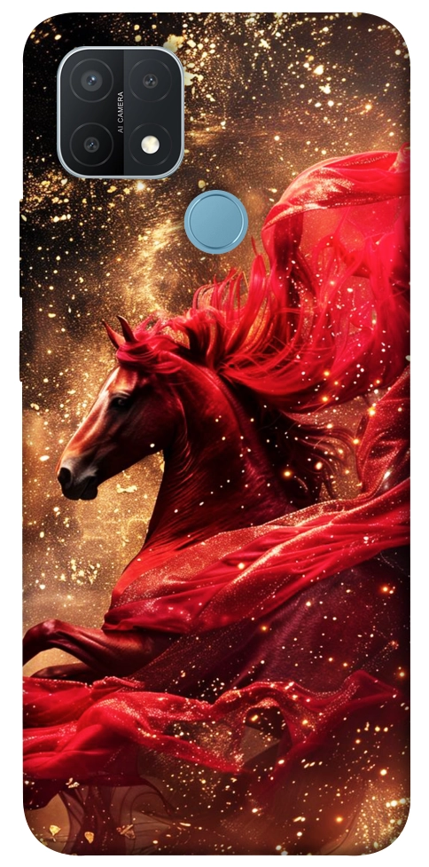 Чехол Red sparkles Horse для Oppo A15