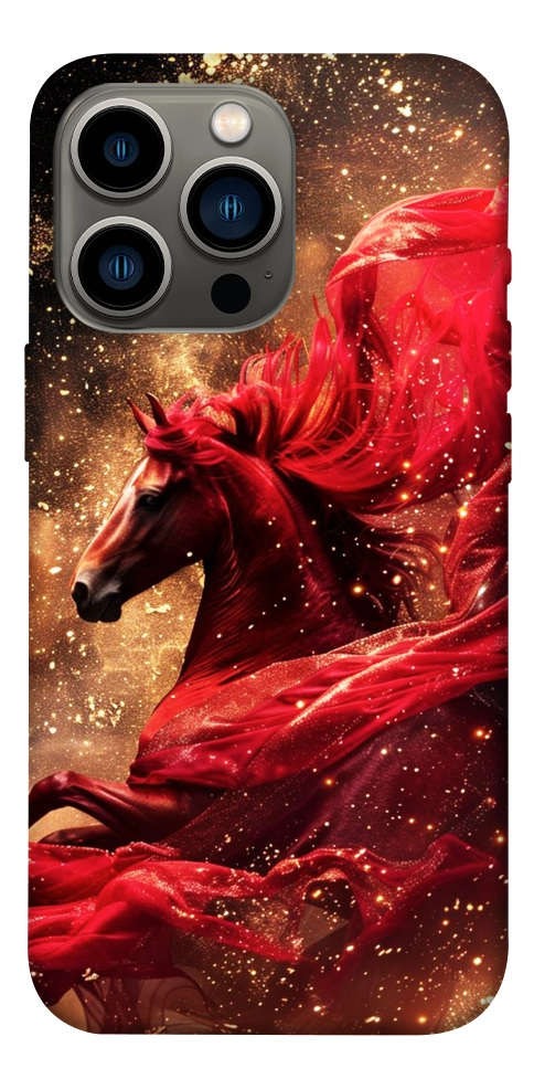 Чехол Red sparkles Horse для iPhone 13 Pro