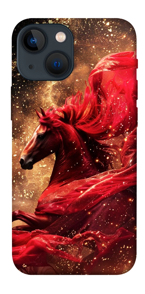 Чехол Red sparkles Horse для iPhone 13 mini