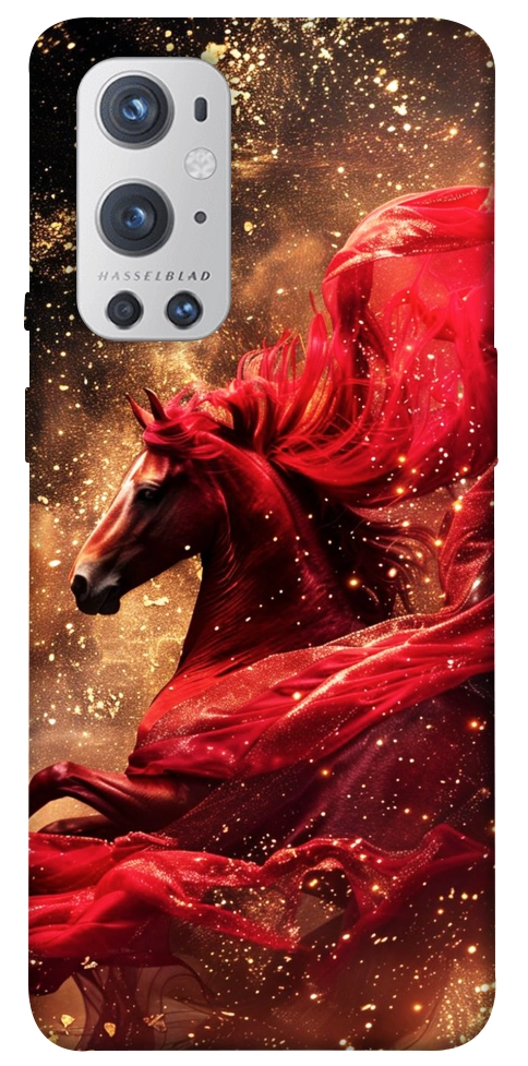Чехол Red sparkles Horse для Oneplus 9 pro