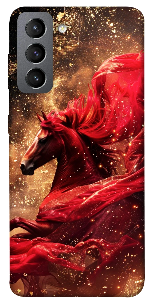 Чехол Red sparkles Horse для Galaxy S21 FE
