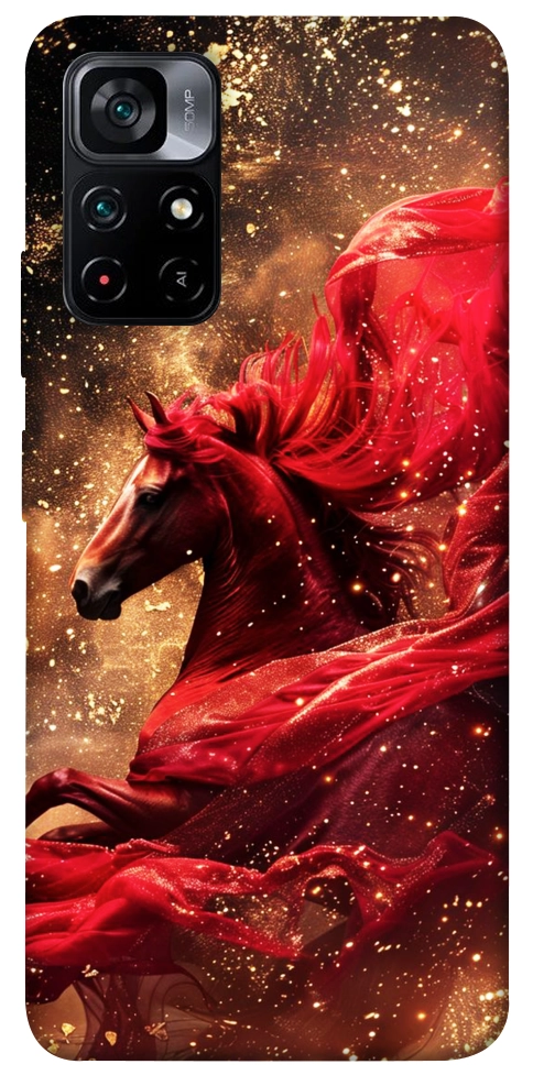 Чехол Red sparkles Horse для Xiaomi Poco M4 Pro 5G